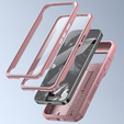 Etui pancerne do Google Pixel 9 Pro, Dexnor Full Body (Two Frames), różowe