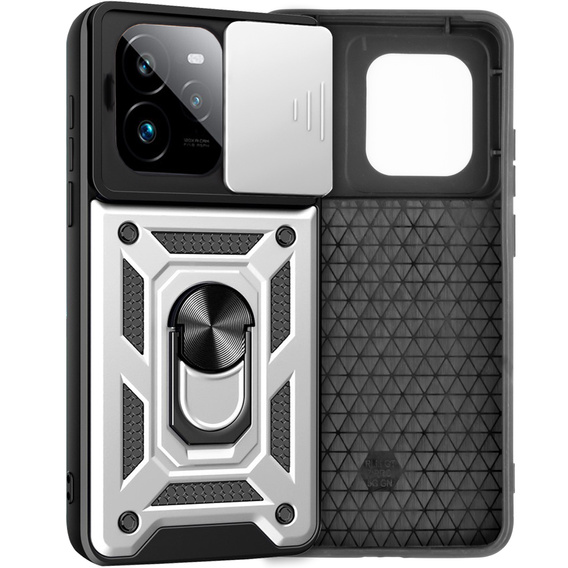 Etui pancerne do Realme GT 7 Pro, CamShield Slide, srebrne