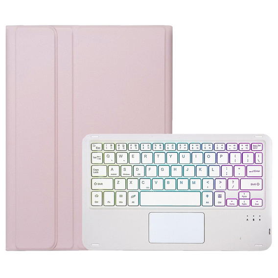 Etui z podświetlaną klawiaturą bluetooth touchpad do Xiaomi Pad 7 / 7 Pro, Różowe