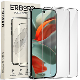 2x Szkło Hartowane do Google Pixel 9 / 9 Pro, ERBORD 9H Hard Glass, szybka