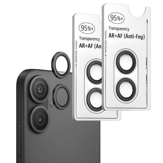 2x Szkło na aparat ERBORD OPTIK Pro do iPhone 17, czarne