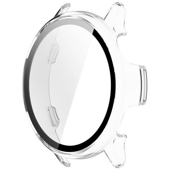 Etui z hartowanym szkłem do Garmin Vivoactive 6 – pełna ochrona 2w1 - przezroczyste