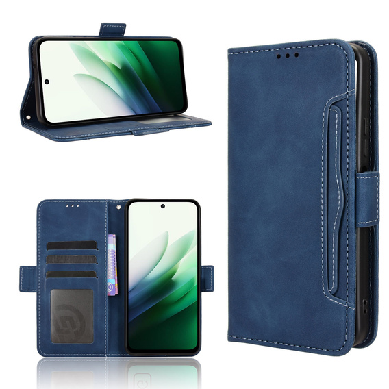 Etui z klapką do Xiaomi Redmi 15 5G / 4G, Card Slot, granatowe