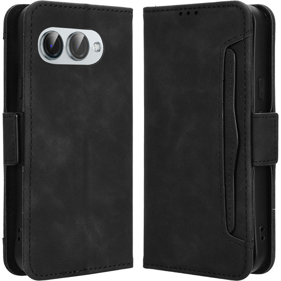 Etui z klapką do T Phone 3 5G, Card Slot, czarne