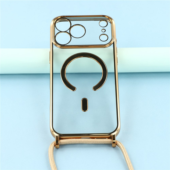 Etui do iPhone 17 Pro, Electro MagSafe, złote + Smycz