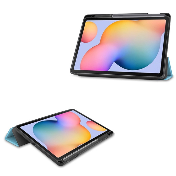 Etui do Samsung Galaxy Tab S6 Lite Tri-fold, z miejscem na rysik, niebieskie