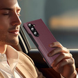 Etui z klapką do Samsung Z Fold5 5G, Smart View Wallet, bordowe