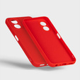 Etui do Oppo A18 4G / A38 4G, Silicone Lite, czerwone + szkło 9H