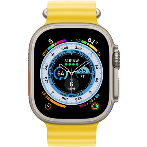 Pasek Silikonowy do Apple Watch 1/2/3/4/5/6/7/8/9/SE 38/40/41/MM, Żółty