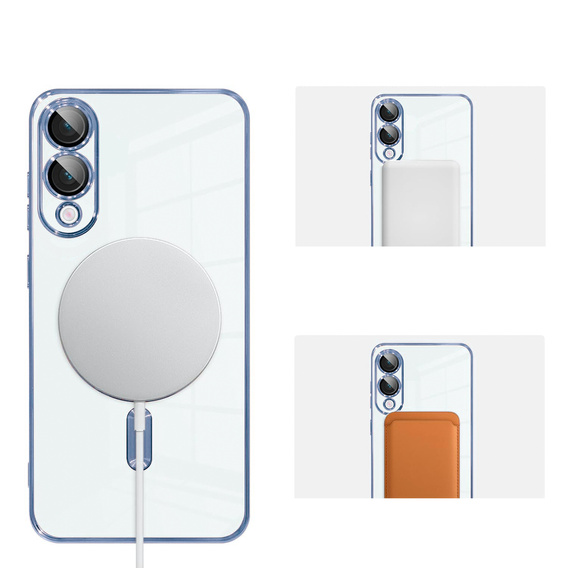 Etui do Samsung Galaxy S25 Edge, Electro MagSafe, niebieskie + Szkło na ekran