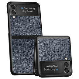 Etui Litchi Leather do Samsung Galaxy Z Flip 4, Blue