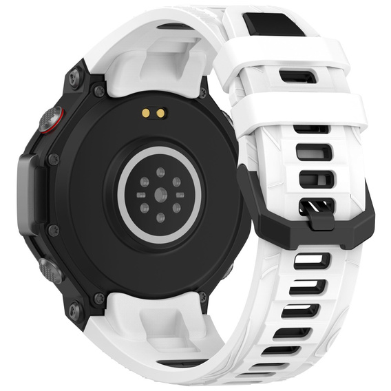 Pasek Silikonowy do Amazfit T-Rex 3, Biały / Czarny