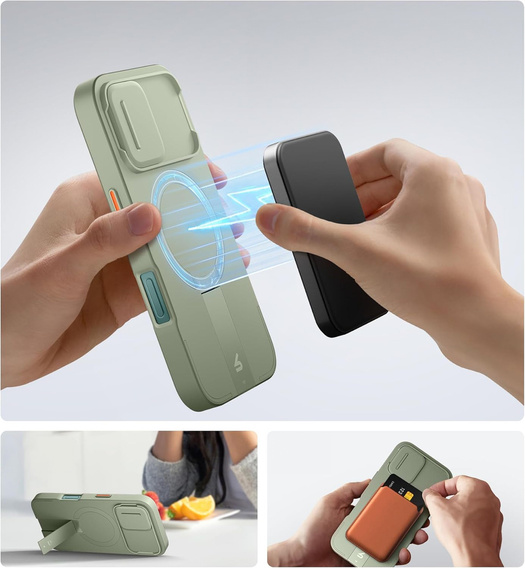 Etui do iPhone 16, Suritch Shockproof, do MagSafe, zielone