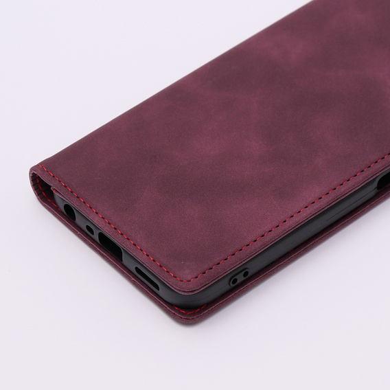 Etui do Oppo A78 5G, ERBORD Vintage portfel z klapką, czerwone