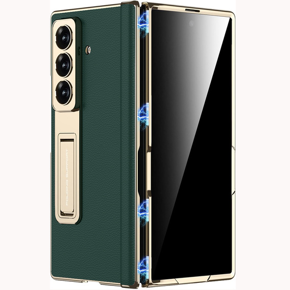 Etui GKK do Samsung Galaxy Z Fold7 5G ze szkłem i podstawką – zielone