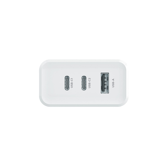 Maxlife Ładowarka sieciowa, 2x USB-C 1x USB-A, 45W, biała