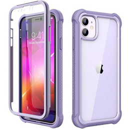 Etui do iPhone 11, Dexnor Full Body Rugged, przezroczyste / fioletowe