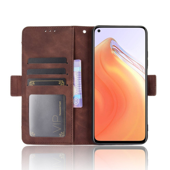 Etui z klapką do Xiaomi Mi 10T 5G/10T Pro 5G, Card Slot, brązowe