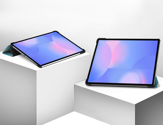 Etui z nadrukiem do Samsung Galaxy Tab S10 FE+ Plus – styl i ochrona w jednym - kwiaty moreli