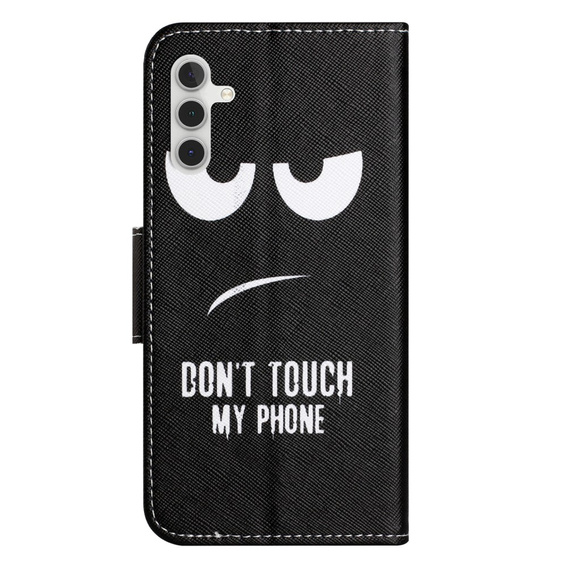Etui z klapką do Samsung Galaxy M15 5G, Wallet, Don't Touch My Phone czarne
