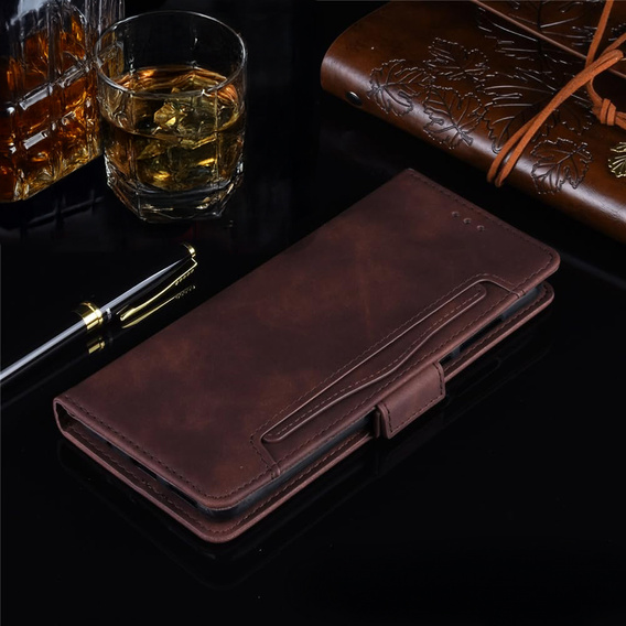 Etui z klapką do Motorola Edge 60 Pro – Card Slot Wallet, brązowy