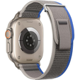 Pasek Nylonowy do Apple Watch 1/2/3/4/5/6/7/8/9/10/11/SE Ultra 1/2/3 42/44/45/46/49mm, Szary/Niebieski