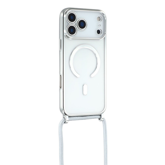 Etui do iPhone 17 Pro Max, Electro MagSafe, srebrne + Smycz
