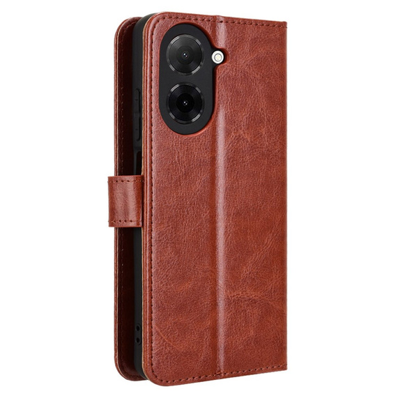 Etui z klapką do Xiaomi Redmi A5, Crazy Horse Wallet, brązowe