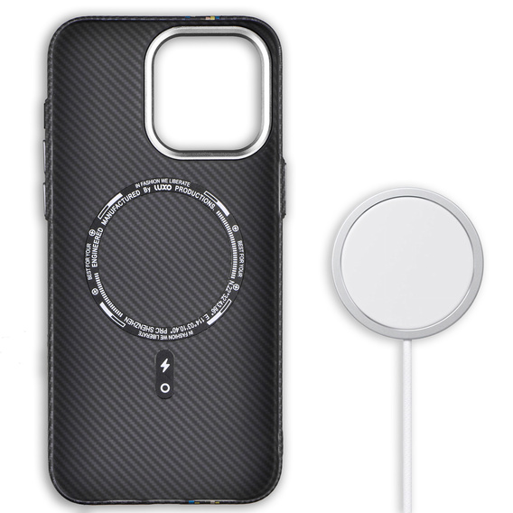 Etui do iPhone 15 Pro, Carbon Fiber MagSafe, czarne