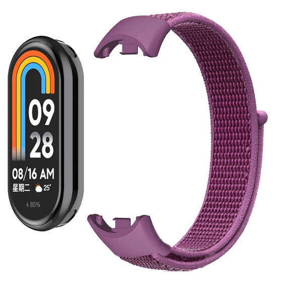 Pasek Nylonowy do Xiaomi Smart Band 10 / 9 / 8, Fioletowy