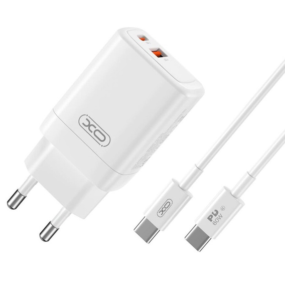 SZYBKA ŁADOWARKA USB USB-C USB-A PD 45W GAN + KABEL 1M do IPHONE 16 Pro/Plus/Max