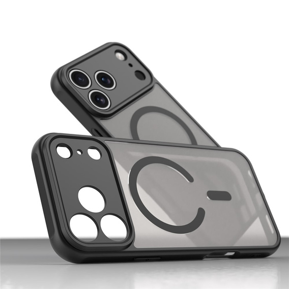 Etui do iPhone 17 Pro Max, do MagSafe, matowe z ochroną aparatów, czarne