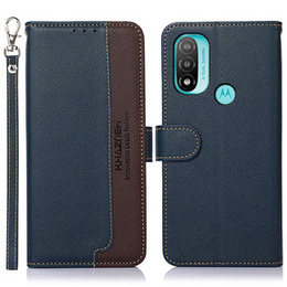 Etui Wallet do Motorola Moto E20/E30/E40, KHAZNEH, Dual Color, Blue / Brown