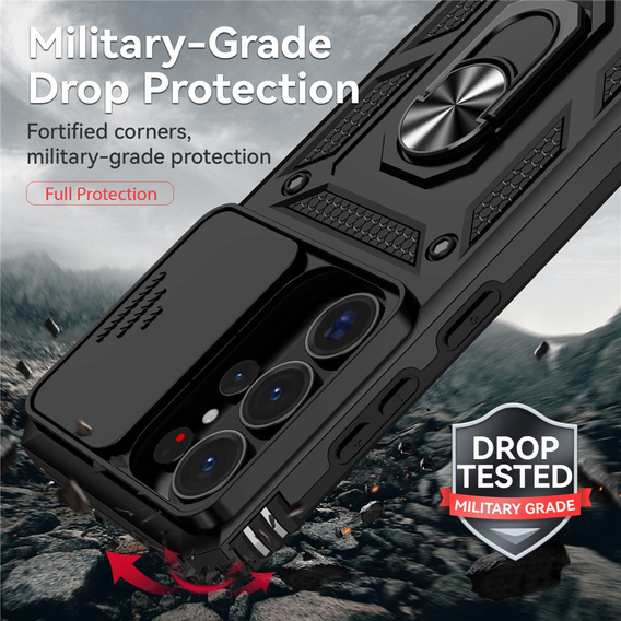 Etui pancerne do Samsung Galaxy S26 Ultra, CamShield Slide, czarne