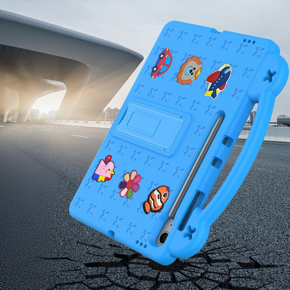 Etui dla dzieci Samsung Galaxy Tab S10 FE+, Pianka EVA, z Podstawką i Uchwytem – Niebieskie