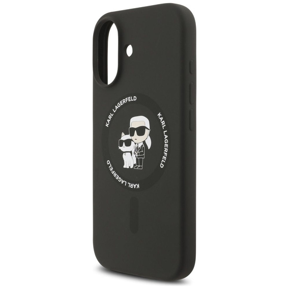Etui Karl Lagerfeld do iPhone 17, Silicone Body Ring, czarne