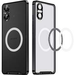 Etui z ochroną aparatu do Sony Xperia 5 V, CamShield MagSafe, przezroczyste / czarne