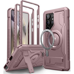 Etui pancerne do Samsung Galaxy S24 Ultra, Dexnor Full Body MagSafe, różowe