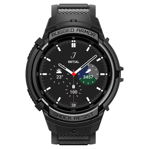 Pasek z Etui Spigen do Galaxy Watch 6 Classic 47mm, Rugged Armor Pro, Czarny