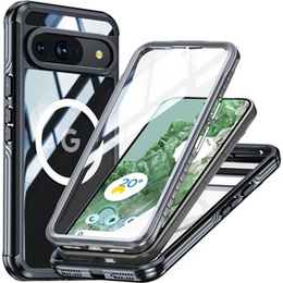 Etui do Google Pixel 9 / 9 Pro, Shockproof, ze szkłem, do MagSafe, czarne