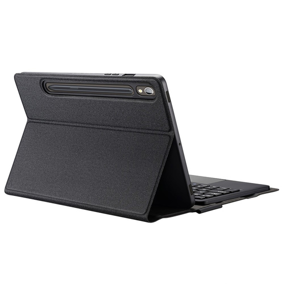 Etui z klawiaturą do Samsung Galaxy Tab S10 Lite / S10 FE / S9 FE / S9, Dux Ducis Pen Slot TouchPad Leather, czarne