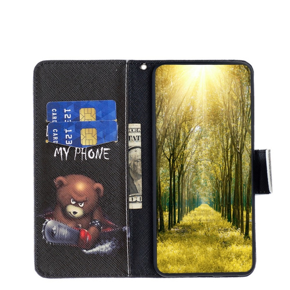 Etui z klapką do Infinix Hot 30, Wallet, Don't Touch My Phone czarne