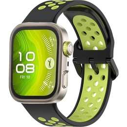 Pasek Silikonowy do Huawei Watch Fit 4 / 4 Pro / 3, Czarny / Zielony