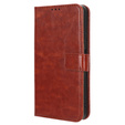 Etui z klapką do Samsung Galaxy S23 FE, Crazy Horse Wallet, brązowe
