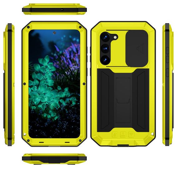 Etui pancerne do Samsung Galaxy S23 Plus, R-JUST CamShield Slide, żółte