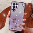 Etui do Samsung Galaxy S23 Ultra, Glitter Flower, fioletowe