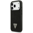 Etui GUESS do iPhone 17 Pro, Rhinestone Triangle Logo, czarne
