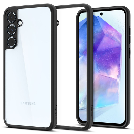 Etui Spigen do Samsung Galaxy A55 5G, Ultra Hybrid, czarne + Szkło Hartowane 9H