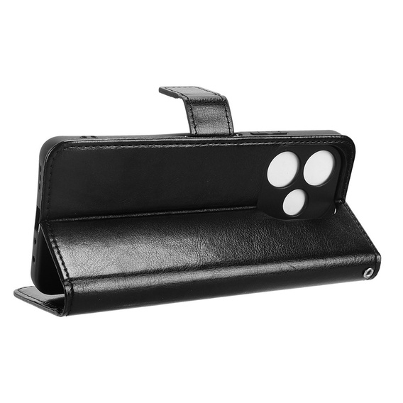 Etui z klapką do Oppo A5 Pro 5G, Crazy Horse Wallet, czarne