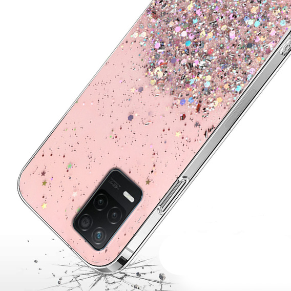 Etui do Realme 8 5G, Glittery, różowe